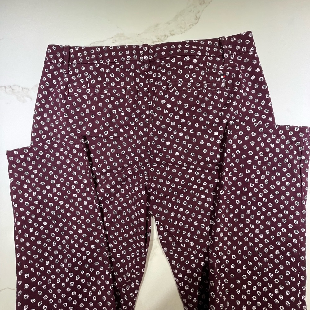 Tommy Hilfiger jeans, maroon with white design, Size 6 - Picture 5 of 5
